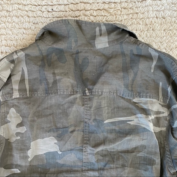 RAILS green camo Everett linen button up top M - Picture 11 of 13